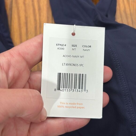 Andie The Mykonos One Piece LT Swimsuit Navy size M NWT minimalist long torso - Picture 5 of 7